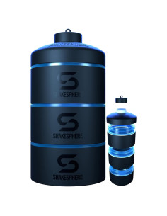 Contenedor de Snack Apilable ShakeSphere 3 Tazas Azul Cian