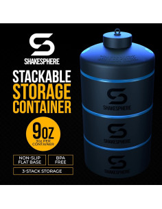 Contenedor de Snack Apilable ShakeSphere 3 Tazas Azul Cian 2