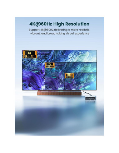 Conmutador KVM 2 Monitores 4K HDMI USB-C Eyoyo