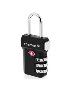 Candado de Equipaje Fosmon TSA 3 Dígitos Negro - Antirrobo