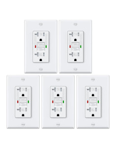 ELECTECK Salidas GFCI 20 Amperios Paquete de 5 con Placa