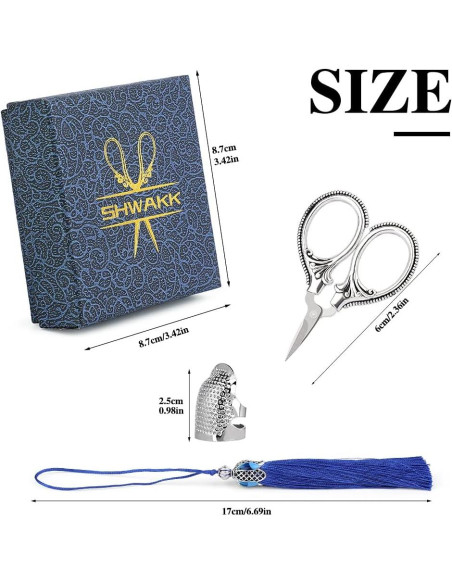 Tijeras de Bordado SHWAKK Vintage 8.89 cm Flores Plateadas