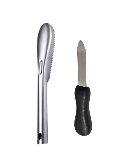 Conjunto de cuchillo y cepillo para mariscos LVSU - Acero inoxidable