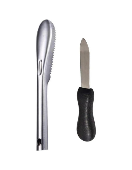 Conjunto de cuchillo y cepillo para mariscos LVSU - Acero inoxidable