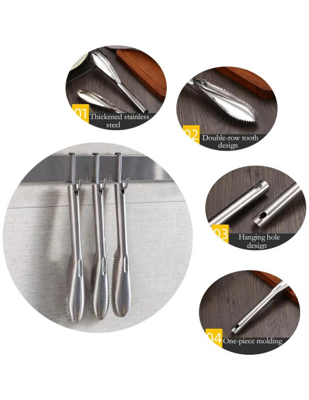 Conjunto de cuchillo y cepillo para mariscos LVSU - Acero inoxidable