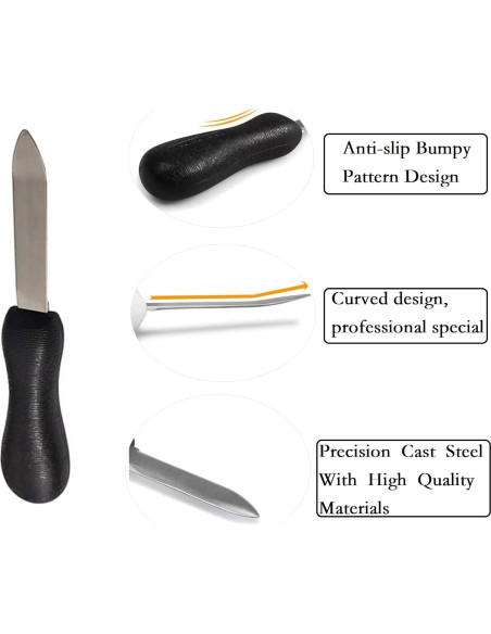 Conjunto de cuchillo y cepillo para mariscos LVSU - Acero inoxidable