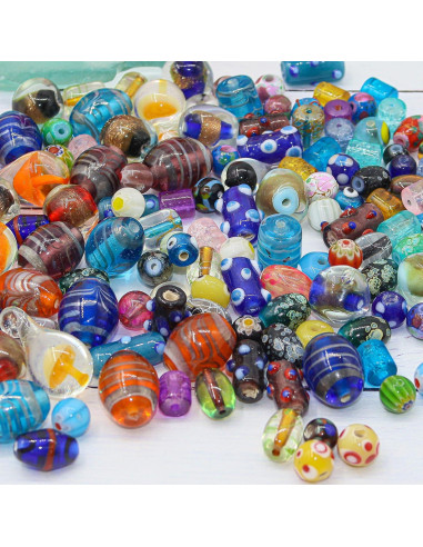 Mezcla de Cuentas de Vidrio Fun-Weevz para Joyería 50 Piezas