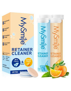 Limpiador de Retenedores MySmile 120 Tabletas Sabor Menta/Naranja
