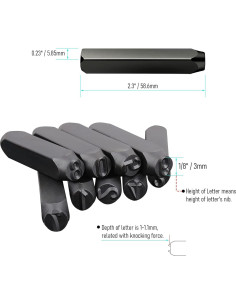 Juego de Sellos de Números y Letras FOCMKEAS 36 PCS 3mm 2