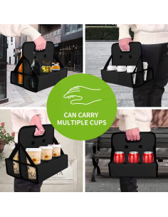 Soporte Reutilizable para Bebidas Boczif - 6 Tazas Plegable Negro 2