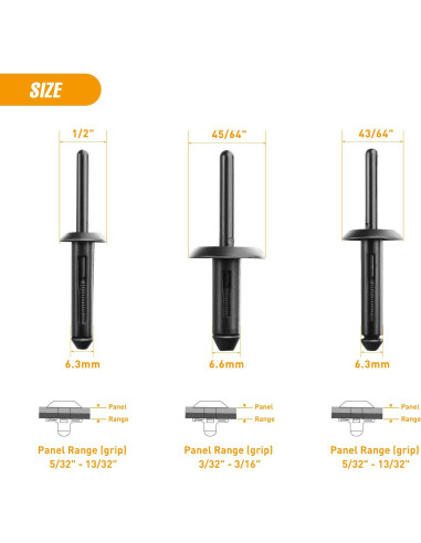 Juego de Remaches de Nylon GOOACC 115 Pcs Universal