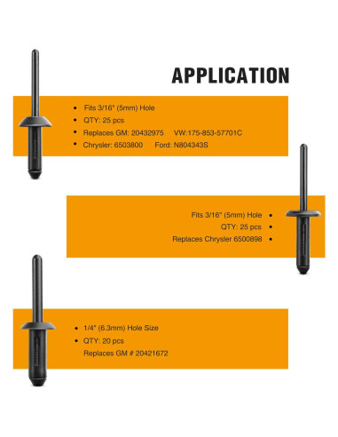 Juego de Remaches de Nylon GOOACC 115 Pcs Universal