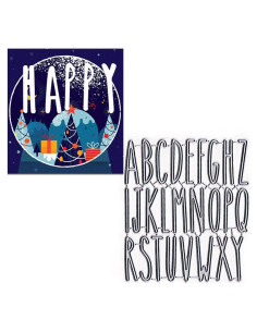 Troqueles de Letras Mayúsculas Estivaux 11x12.2 cm para Scrapbooking