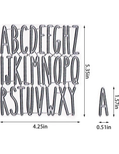 Troqueles de Letras Mayúsculas Estivaux 11x12.2 cm para Scrapbooking 2