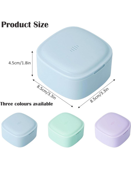 Estuche para Dentaduras KICPUK Púrpura 8.38cm x 4.57cm Estuche para Dentaduras KICPUK Púrpura 8.38cm x 4.57cm