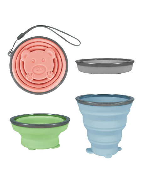Set de 4 Tazas Plegables de Silicona 320ml Lacabin