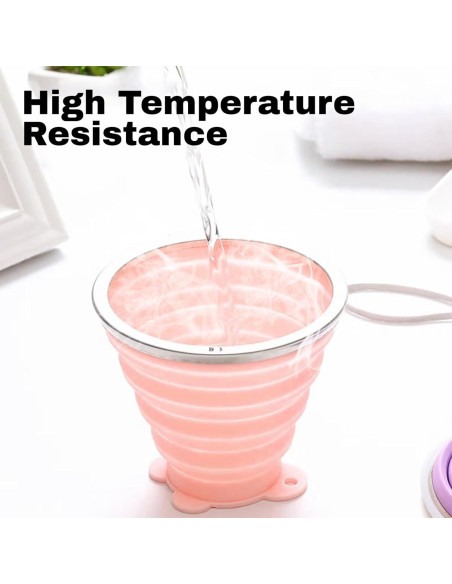 Set de 4 Tazas Plegables de Silicona 320ml Lacabin