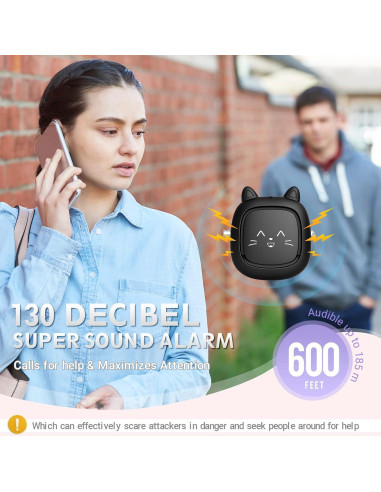 Alarma Personal VIGOROAD 130 dB con Luz LED - Seguridad Compacta