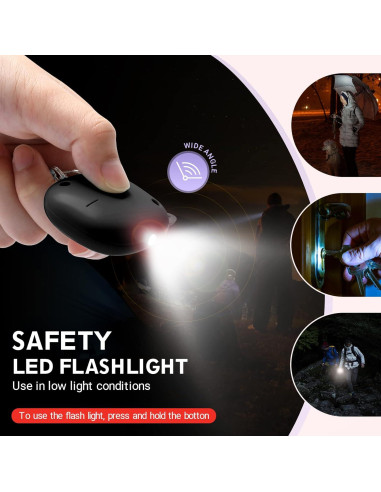 Alarma Personal VIGOROAD 130 dB con Luz LED - Seguridad Compacta