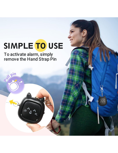 Alarma Personal VIGOROAD 130 dB con Luz LED - Seguridad Compacta