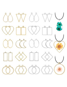 40 Colgantes Abiertos Oubaka para Joyería en 2 Colores y 10 Estilos