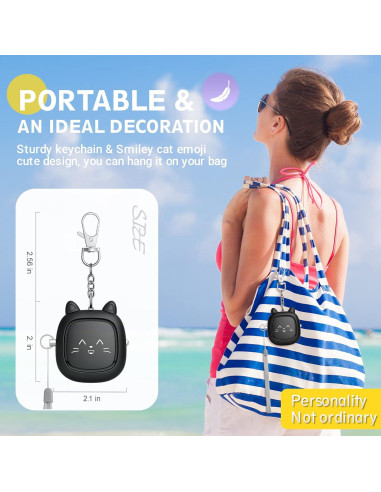 Alarma Personal VIGOROAD 130 dB con Luz LED - Seguridad Compacta