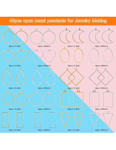40 Colgantes Abiertos Oubaka para Joyería en 2 Colores y 10 Estilos 2