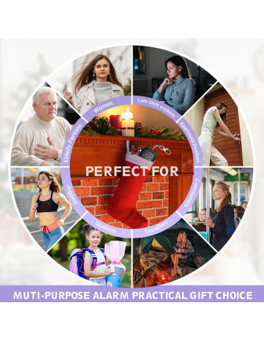 Alarma Personal VIGOROAD 130 dB con Luz LED - Seguridad Compacta