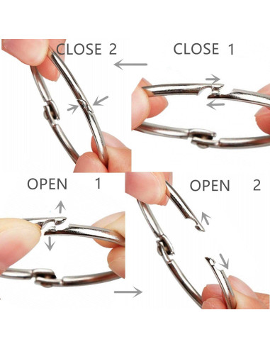 Anillos de Encuadernación GOTOONE 5.08 cm Niquelado Plateado 20 Pzas