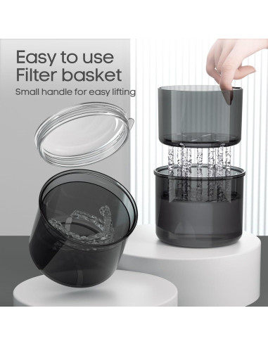 Estuche para Dentaduras HEMILAB Negro 8.89x8.89x7.37 cm