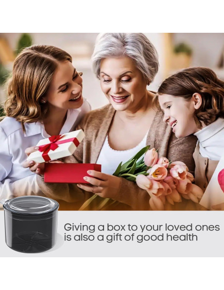 Estuche para Dentaduras HEMILAB Negro 8.89x8.89x7.37 cm