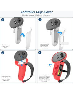 Conjunto de Cubiertas de Silicona MTomatoVR para Quest 3s - Panal Rojo 2