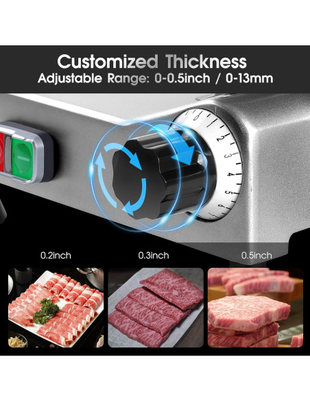 Cortadora de Carne Zomagas 210W con Cuchilla de 21.6 cm Ajustable Cortadora de Carne Zomagas 210W con Cuchilla de 21.6 cm Ajustable