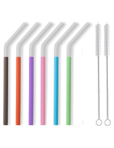 Pajitas de Silicona Reutilizables ALINK 22.86 cm - 6 Unidades