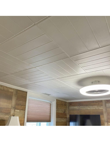 Azulejo de Techo de Espuma LA MAISON R104 Blanco Sólido 2.01 m