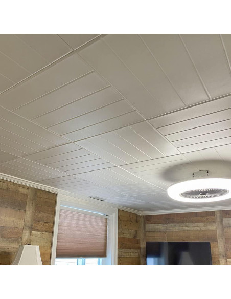 Azulejo de Techo de Espuma LA MAISON R104 Blanco Sólido 2.01 m