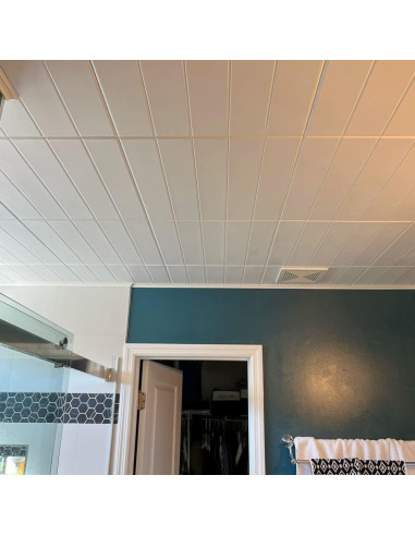 Azulejo de Techo de Espuma LA MAISON R104 Blanco Sólido 2.01 m