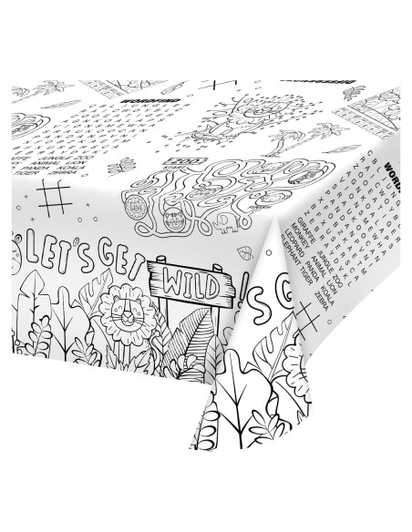 Mantel de Papel para Colorear Gatherfun Safari 2 Piezas 137x224 cm