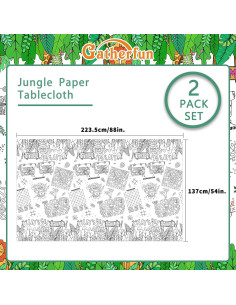 Mantel de Papel para Colorear Gatherfun Safari 2 Piezas 137x224 cm 2