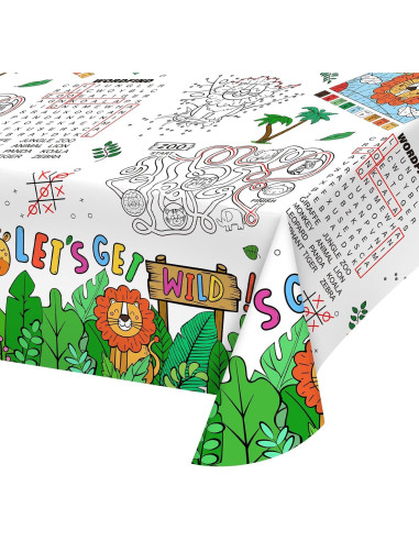Mantel de Papel para Colorear Gatherfun Safari 2 Piezas 137x224 cm