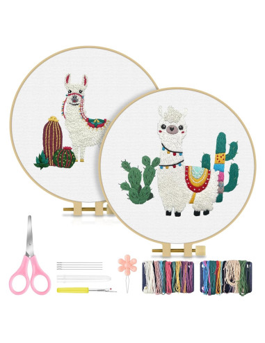 Kit de Bordado TINDTOP para Principiantes - 2 Telas, Aro y Herramientas