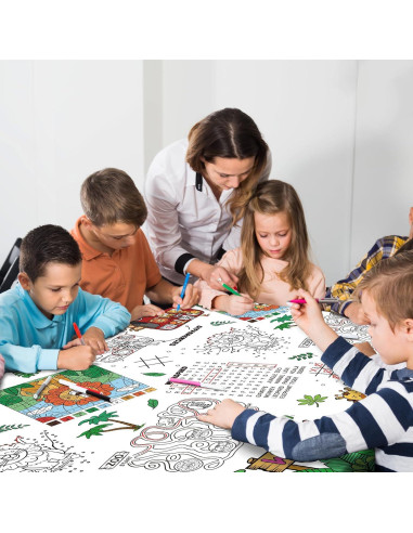 Mantel de Papel para Colorear Gatherfun Safari 2 Piezas 137x224 cm