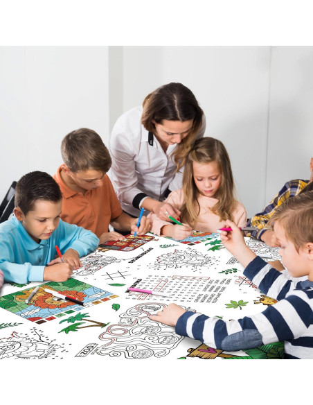 Mantel de Papel para Colorear Gatherfun Safari 2 Piezas 137x224 cm