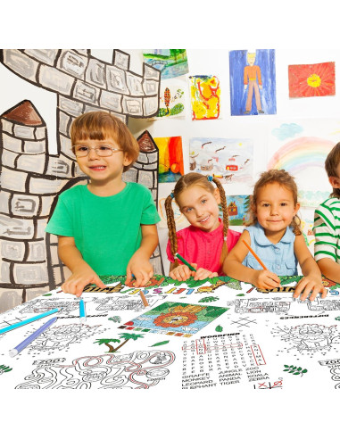 Mantel de Papel para Colorear Gatherfun Safari 2 Piezas 137x224 cm