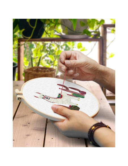 Kit de Bordado TINDTOP para Principiantes - 2 Telas, Aro y Herramientas