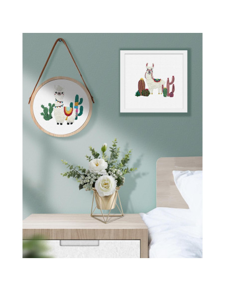 Kit de Bordado TINDTOP para Principiantes - 2 Telas, Aro y Herramientas