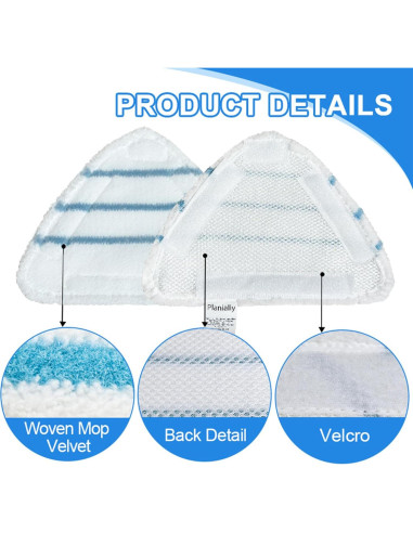 Paquete de 4 almohadillas de mopa reutilizables Planially