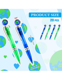 Bolígrafos Retráctiles Teling Globo 20 Pcs Tinta Negra 1 mm 2