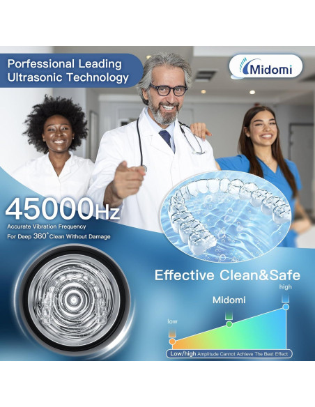 Limpiador Ultrasónico de Retenedores Midomi 200ml Negro Limpiador Ultrasónico de Retenedores Midomi 200ml Negro