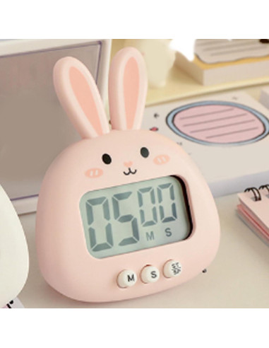 Temporizador de Cocina Digital HERCHR Conejito Rosa